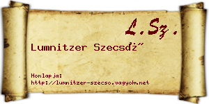 Lumnitzer Szecső névjegykártya