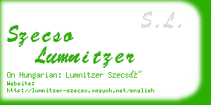 szecso lumnitzer business card